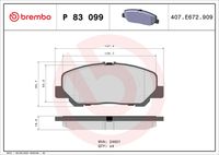 BREMBO P83099 - Juego de pastillas de freno - PRIME LINE