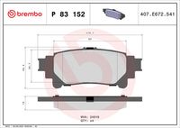 BREMBO P 83 152 - Juego de pastillas de freno