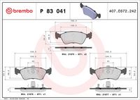 BREMBO P83041 - Juego de pastillas de freno - PRIME LINE