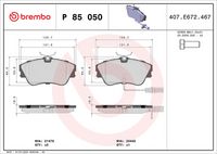 BREMBO P 85 050 - Juego de pastillas de freno