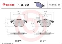 BREMBO P85061 - Juego de pastillas de freno - PRIME LINE