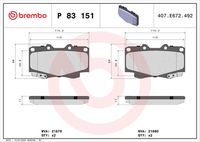 BREMBO P83151 - Juego de pastillas de freno - PRIME LINE