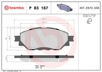 BREMBO P83167 - Juego de pastillas de freno - PRIME LINE