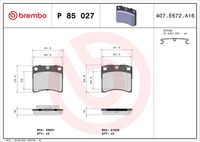 BREMBO P85027 - Juego de pastillas de freno - PRIME LINE