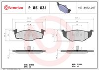 BREMBO P 85 031 - Juego de pastillas de freno