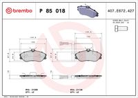 BREMBO P85018 - Juego de pastillas de freno - PRIME LINE