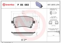 BREMBO P85083 - Lado de montaje: Eje delantero<br>Número de PR: 2E3<br>Espesor [mm]: 20<br>Altura 1 [mm]: 73<br>Altura 2 [mm]: 75<br>Contacto avisador de desgaste: con contacto avisador de desgaste<br>Artículo complementario/Información complementaria: sin accesorios<br>Sistema de frenos: Teves<br>Longitud contacto de aviso [mm]: 250<br>Ancho 1 [mm]: 155<br>Ancho 2 [mm]: 157<br>Artículo complementario / información complementaria 2: con clip de émbolo<br>Número de indicadores de desgaste [por eje]: 1<br>Número de WVA: 23746<br>Número de WVA: 23747<br>Número de WVA: 23749<br>