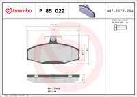 BREMBO P85022 - Juego de pastillas de freno - PRIME LINE