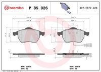 BREMBO P85026 - Juego de pastillas de freno - PRIME LINE