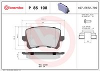 BREMBO P85108 - Lado de montaje: Eje delantero<br>Número de PR: 1LK<br>Espesor [mm]: 20<br>Altura [mm]: 73<br>Contacto avisador de desgaste: con contacto avisador de desgaste<br>Artículo complementario/Información complementaria: sin accesorios<br>Sistema de frenos: Teves<br>Longitud contacto de aviso [mm]: 184<br>Ancho 1 [mm]: 155<br>Ancho 2 [mm]: 156<br>Artículo complementario / información complementaria 2: con clip de émbolo<br>Número de indicadores de desgaste [por eje]: 1<br>Número de WVA: 23801<br>Número de WVA: 23912<br>Número de WVA: 23913<br>