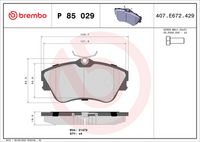 BREMBO P85029 - Juego de pastillas de freno - PRIME LINE