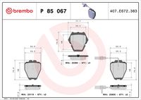 BREMBO P85067 - Juego de pastillas de freno - PRIME LINE