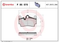 BREMBO P 85 070 - Juego de pastillas de freno