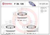 BREMBO P85126 - Código de motor: DFYA<br>Lado de montaje: Eje delantero<br>Número de PR: 1ZK<br>Número de PR: 1ZU<br>Contacto avisador de desgaste: con sensor de desgaste incorporado<br>Artículo complementario/Información complementaria: con accesorios<br>Artículo complementario / información complementaria 2: con tornillos<br>Material: Low-Metallic<br>Homologación: ECE-R90<br>Número de WVA: 25086<br>cantidad de tornillos: 4<br>Espesor [mm]: 20,4<br>Ancho [mm]: 160,2<br>Altura [mm]: 64,5<br>