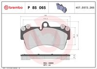 BREMBO P85065 - Juego de pastillas de freno - PRIME LINE