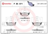 BREMBO P85071 - Juego de pastillas de freno - PRIME LINE