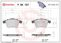 BREMBO P85107 - Juego de pastillas de freno - PRIME LINE