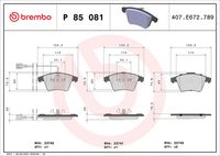 BREMBO P85081 - Juego de pastillas de freno - PRIME LINE