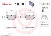 BREMBO P85150 - Lado de montaje: Eje delantero<br>Número de PR: 1LJ<br>Número de PR: 1LA<br>Ancho [mm]: 188<br>Espesor [mm]: 19<br>Altura [mm]: 73<br>Contacto avisador de desgaste: con contacto avisador de desgaste<br>Artículo complementario/Información complementaria: sin accesorios<br>Sistema de frenos: Lucas<br>Longitud contacto de aviso [mm]: 300<br>Artículo complementario / información complementaria 2: con clip de émbolo<br>Artículo complementario / información complementaria 2: con tornillos pinza freno<br>Número de indicadores de desgaste [por eje]: 1<br>Número de WVA: 22252<br>Número de WVA: 24409<br>