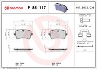 BREMBO P85117 - Juego de pastillas de freno - PRIME LINE