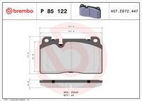 BREMBO P85122 - Juego de pastillas de freno - PRIME LINE