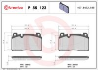 BREMBO P85123 - Lado de montaje: Eje trasero<br>Número de PR: 2EL<br>Número de PR: 1KE<br>Ancho [mm]: 117<br>Espesor [mm]: 18<br>Altura [mm]: 59<br>Contacto avisador de desgaste: excl. contacto de avisador de desgaste<br>Artículo complementario/Información complementaria: con accesorios<br>Sistema de frenos: Lucas<br>Artículo complementario / información complementaria 2: con tornillos pinza freno<br>Número de WVA: 24606<br>