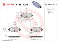 BREMBO P85126 - Juego de pastillas de freno - PRIME LINE