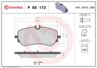 BREMBO P85172 - Lado de montaje: Eje delantero<br>Número de PR: 1LA<br>Ancho [mm]: 163<br>Espesor [mm]: 21<br>Altura [mm]: 67<br>Contacto avisador de desgaste: preparado para indicador desgaste<br>Artículo complementario/Información complementaria: con accesorios<br>Sistema de frenos: CBI<br>Artículo complementario / información complementaria 2: con tornillos pinza freno<br>Número de WVA: 22147<br>