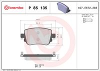 BREMBO P85135 - Lado de montaje: Eje delantero<br>Número de PR: 1ZE<br>Número de PR: 1ZA<br>Ancho [mm]: 160<br>Espesor [mm]: 20<br>Altura [mm]: 65<br>Contacto avisador de desgaste: con contacto avisador de desgaste<br>Artículo complementario/Información complementaria: sin accesorios<br>Sistema de frenos: TRW<br>Longitud contacto de aviso [mm]: 175<br>Artículo complementario / información complementaria 2: con tornillos pinza freno<br>Número de indicadores de desgaste [por eje]: 1<br>Número de WVA: 25683<br>Número de WVA: 25684<br>