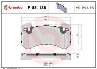 BREMBO P85136 - Juego de pastillas de freno - PRIME LINE