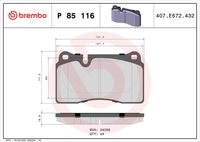 BREMBO P85116 - Juego de pastillas de freno - PRIME LINE