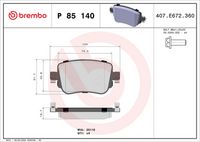 BREMBO P85140 - Juego de pastillas de freno - PRIME LINE