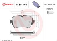 BREMBO P85161 - Juego de pastillas de freno - PRIME LINE