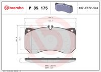 BREMBO P85175 - Juego de pastillas de freno - PRIME LINE