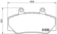 BREMBO P86006 - Espesor [mm]: 16<br>Longitud [mm]: 115<br>Número de WVA: 21233<br>Número de WVA: 21232<br>Altura [mm]: 62<br>Lado de montaje: Eje delantero<br>