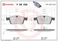 BREMBO P86026 - Juego de pastillas de freno - PRIME LINE