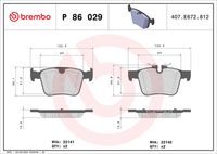 BREMBO P86029 - Juego de pastillas de freno - PRIME LINE