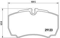 BREMBO PA6023 - año construcción hasta: 12/2018<br>Lado de montaje: Eje delantero<br>Artículo complementario / información complementaria 2: Chapa antichirridos<br>Material: Low-Metallic<br>Homologación: ECE-R90<br>Número de WVA: 29192<br>Espesor [mm]: 21,2<br>Ancho [mm]: 163,1<br>Altura [mm]: 66,7<br>