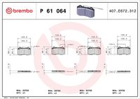 BREMBO P61064 - Juego de pastillas de freno - PRIME LINE