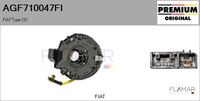 FLAMAR AGF710047FI - Equipamiento de vehículo: para vehículos con OBD<br>Tensión [V]: 12<br>Vehículo con dirección a la izquierda / derecha: para vehic. dirección izquierda<br>Artículo complementario/Información complementaria: Con muelle de arrollamiento de airbag<br>Versión: GS<br>Fabricante: FIAT<br>