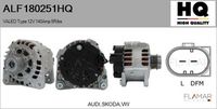 FLAMAR ALF180251HQ - Tensión [V]: 12<br>Corriente de carga alternador [A]: 90<br>Restricción de fabricante: BOSCH<br>ID del modelo de conector: CPA0155<br>Número de nervaduras: 5<br>Poleas: con polea para correa poli V<br>Artículo complementario/Información complementaria: con regulador incorporado<br>Cant. taladros roscados: 2<br>Versión: HQ<br>Cantidad de agujeros de fijación: 4<br>Fabricante: AUDI<br>Fabricante: VW<br>