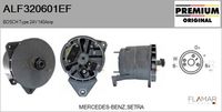 FLAMAR ALF320601EF - Tensión [V]: 24<br>Corriente de carga alternador [A]: 140<br>Restricción de fabricante: BOSCH<br>ID del modelo de conector: CPA0138<br>Pinza: M8<br>Poleas: sin polea<br>Artículo complementario/Información complementaria: con regulador incorporado<br>Conexión / terminal/borne: con conexión para cuentarrevoluciones<br>peso [g]: 15000<br>Cant. taladros roscados: 2<br>Cantidad de agujeros de fijación: 3<br>Fabricante: MERCEDES-BENZ<br>