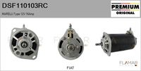 FLAMAR DSF110103RC - Tensión [V]: 12<br>Corriente de carga alternador [A]: 16<br>Restricción de fabricante: MARELLI<br>Poleas: sin polea<br>Versión: RS<br>Fabricante: FIAT<br>