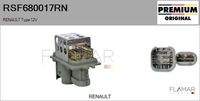 FLAMAR RSF680017RN - Equipamiento de vehículo: para vehículos sin climatizador automático<br>Tensión [V]: 12<br>Restricción de fabricante: VALEO<br>Versión: HQ<br>Fabricante: RENAULT<br>