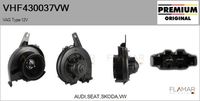 FLAMAR VHF430037VW - Equipamiento de vehículo: para vehículos con climatizador<br>Tensión [V]: 12<br>Restricción de fabricante: VALEO<br>Vehículo con dirección a la izquierda / derecha: para vehic. dirección izquierda<br>Versión: HQ<br>Fabricante: AUDI<br>Fabricante: SEAT<br>Fabricante: SKODA<br>Fabricante: VW<br>