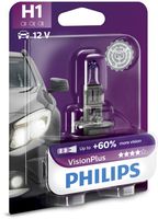 PHILIPS 12258VPB1 - Función de las luces: Faro adicional de luces de carretera<br>Tipo de lámpara: H1<br>Tensión [V]: 12<br>Potencia nominal [W]: 55<br>Modelo de zócalo, bombilla incandescente: P14.5s<br>