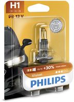 PHILIPS 12258PRB1 - Función de las luces: Faro adicional de luces de carretera<br>Tipo de lámpara: H1<br>Tensión [V]: 12<br>Potencia nominal [W]: 55<br>Modelo de zócalo, bombilla incandescente: P14.5s<br>