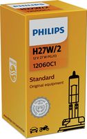 PHILIPS 12060C1 - Tensión [V]: 12<br>Potencia nominal [W]: 27<br>Tipo de lámpara: H27W/2<br>Tipo de luces: Halógena<br>Cantidad: 1<br>Versión: Single Box<br>Versión: Standard<br>Modelo de zócalo, bombilla incandescente: PGJ13<br>