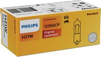 PHILIPS 12356CP - Equipamiento de vehículo: para vehículos con luces traseras LED<br>Tipo de lámpara: H21W<br>Tensión [V]: 12<br>Potencia nominal [W]: 21<br>Tipo de lámpara: Lámpara halógena en miniatura<br>Modelo de zócalo, bombilla incandescente: BAY9s<br>