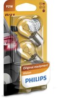 PHILIPS 12498B2 - Equipamiento de vehículo: para vehículos sin luces traseras LED<br>Tensión [V]: 12<br>Potencia nominal [W]: 21<br>Tipo de lámpara: P21W<br>Tipo de lámpara: PR21W<br>Cantidad: 1<br>Versión: Single Box<br>Versión: Standard<br>Color lámpara: transparente<br>Modelo de zócalo, bombilla incandescente: BA15s<br>